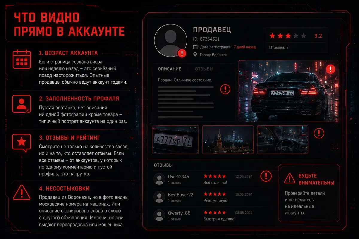 Что видно прямо в аккаунте