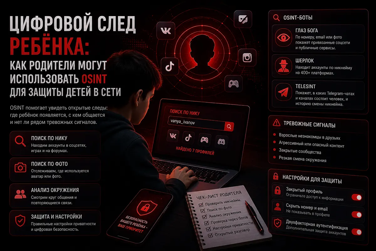 Цифровой след ребёнка: как защитить детей через OSINT