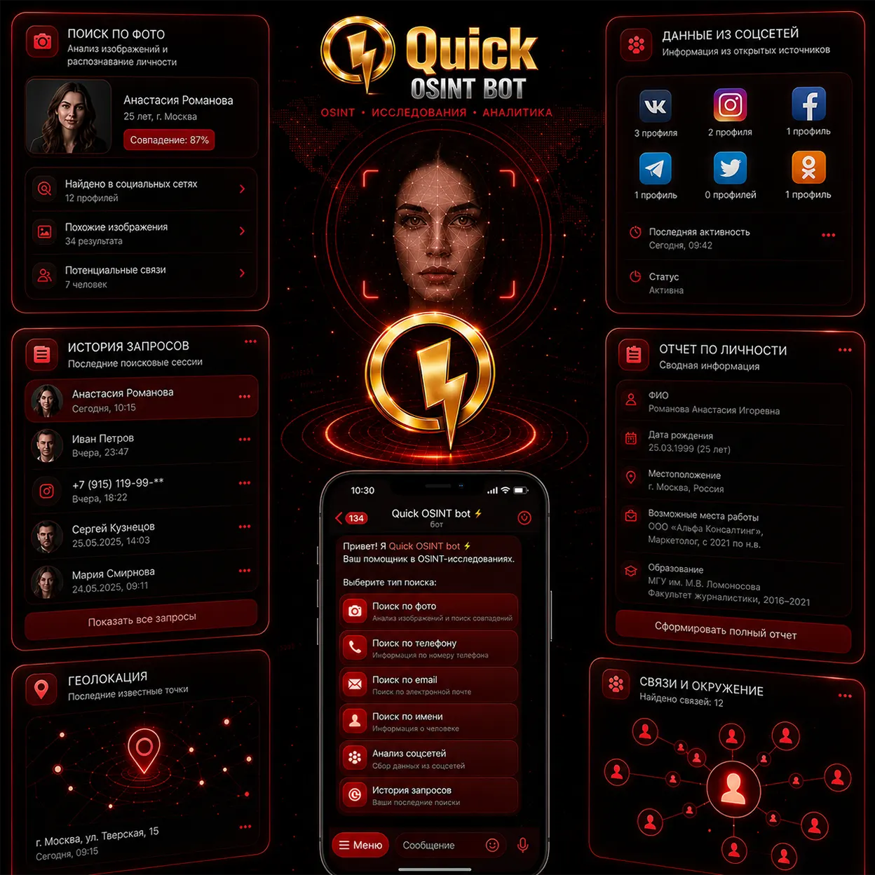 Скриншот бота Quick OSINT